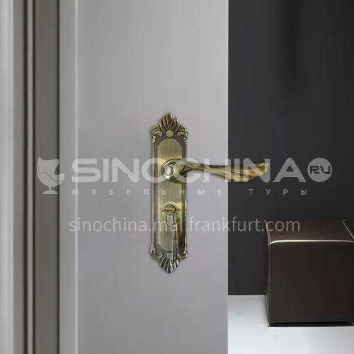 B Classic luxury zinc alloy bright green bronze lock mute lock, indoor wooden door lock set 45